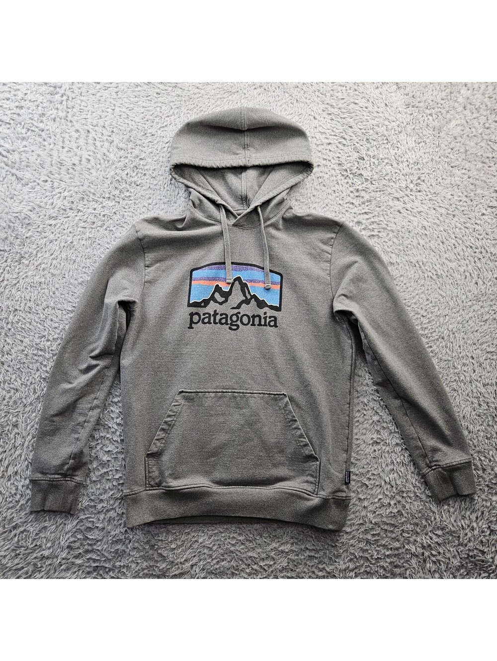 Patagonia Men Fitz Roy Horizons Uprisal Hoody Sweatshirt Medium Gray Double Knit